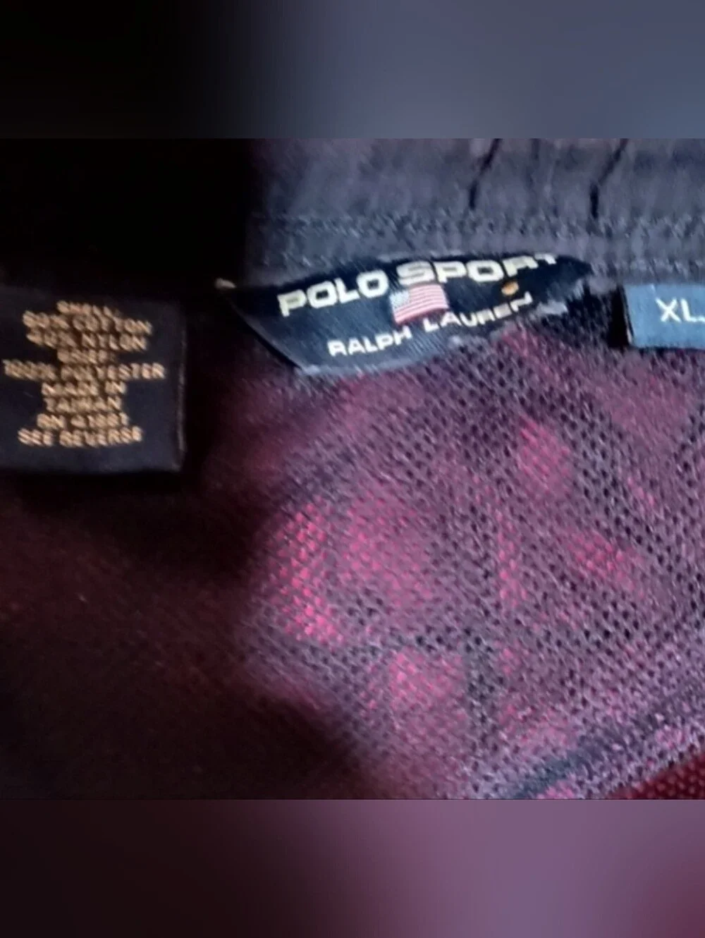Ralph Lauren Polo Sport Deep Red Top with Black Trim